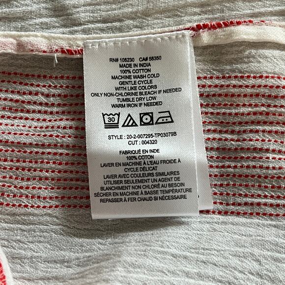 Joie Womens Larkyn Striped Cotton Sleeveless Blouse Top Porcelain Small NWT - Picture 6 of 6